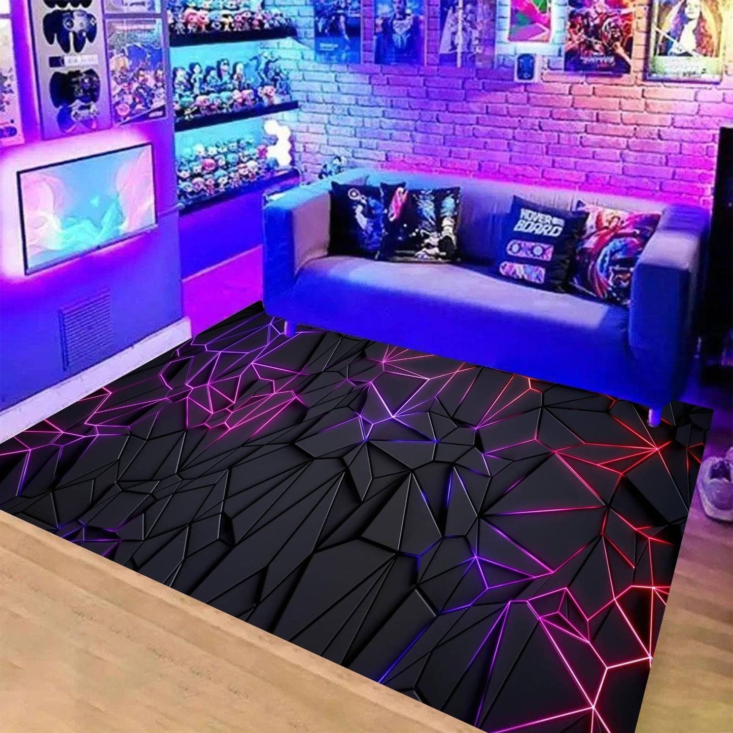 DYWAN GAMINGOWY Neonowa Przestrzeń Gry 3D