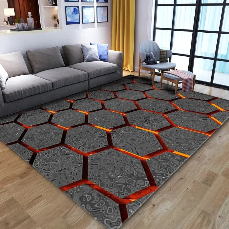 Dywan w nowoczesnym stylu z efektem 3D| Heksagon