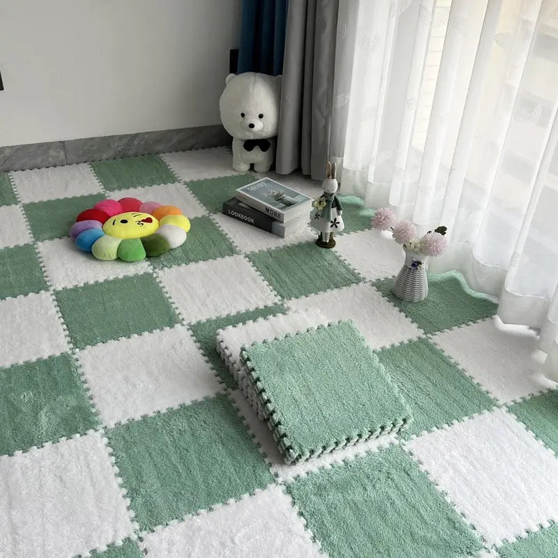 Shaggy puzzle: Mata podłogowa modułowa | MIĘTOWY