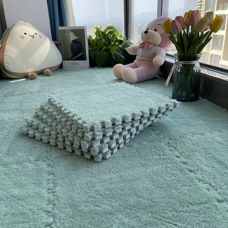 Shaggy puzzle: Mata podłogowa modułowa | MIĘTOWY