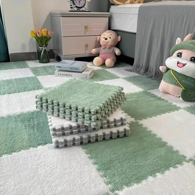 Shaggy puzzle: Mata podłogowa modułowa | MIĘTOWY