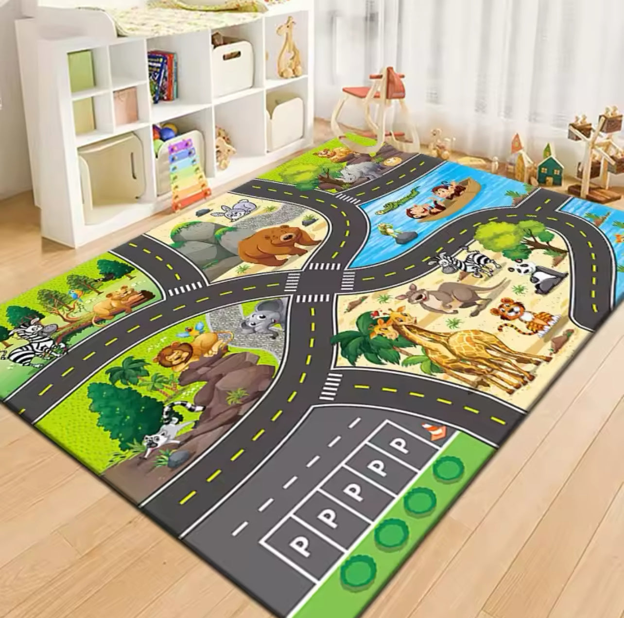 Dywan do pokoju dziecięcego - Mapka Małego Odkrywcy ZOO
