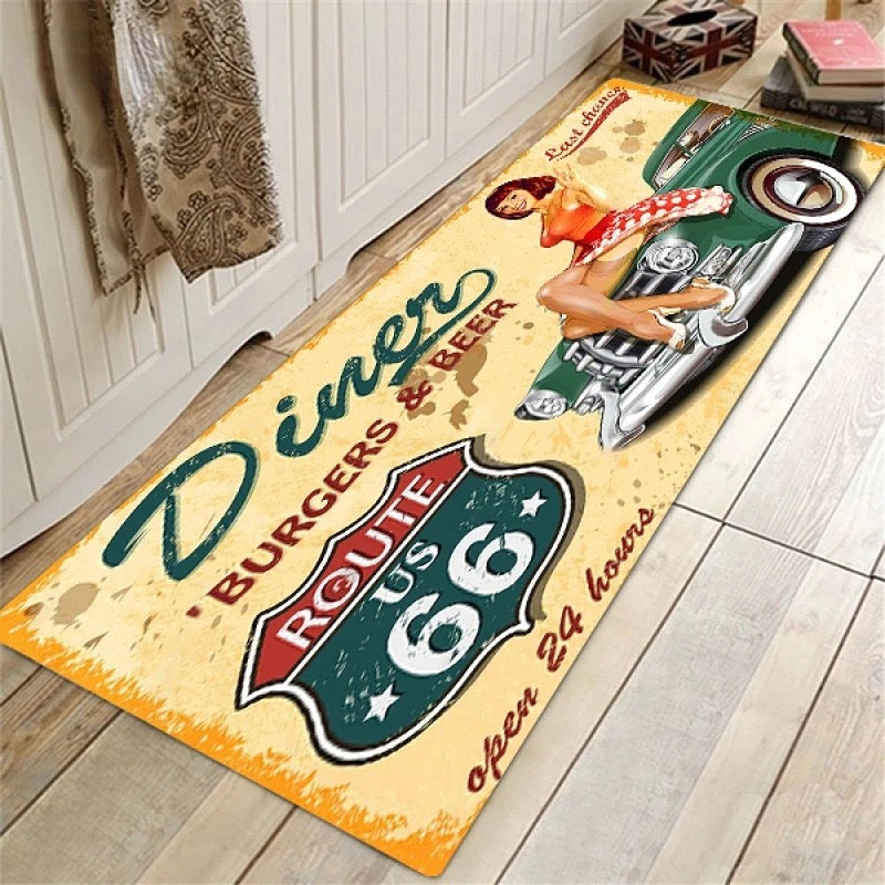 CHODNIK do kuchni, antypoślizgowy z Motywem Route 66