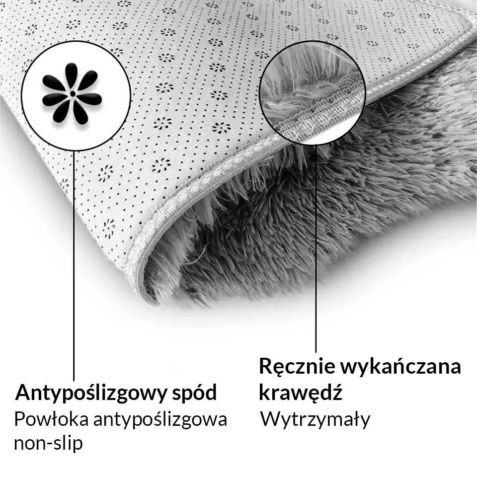DYWAN OKRĄGŁY SHAGGY SZARY