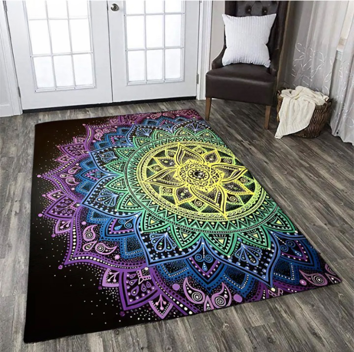 NOWOCZESNY DYWAN "Tęczowa Mandala"