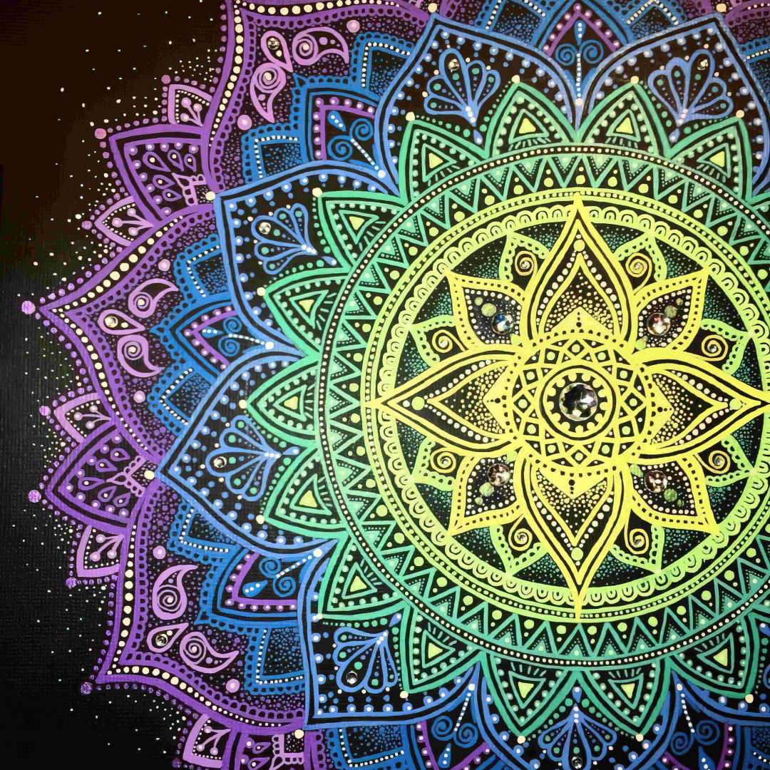 NOWOCZESNY DYWAN "Tęczowa Mandala"