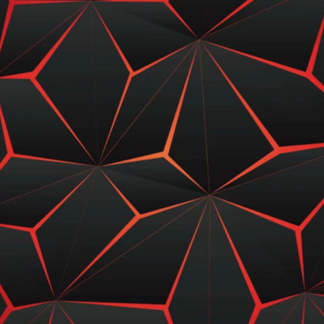NOWOCZESNY DYWAN z geometrycznym wzorem w efekcie 3D | CZARNO-CZERWONY