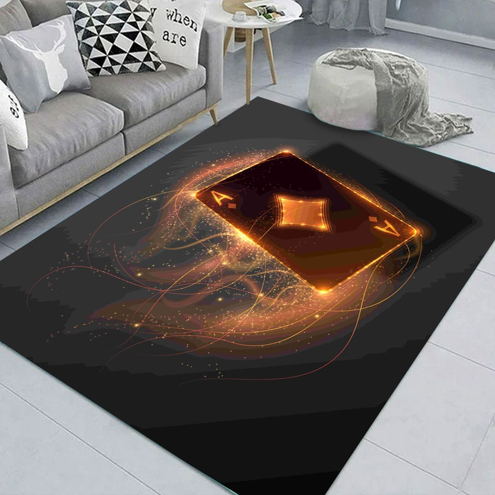 NOWOCZESNY DYWAN z motywem karcianym | MAGICZNA KARTA 3D