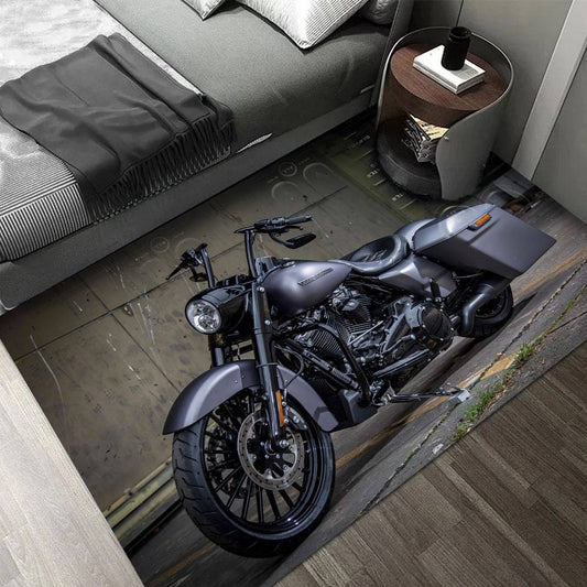 NOWOCZESNY DYWAN z nowoczesnym motoryzacyjnym wzorem | Motocykl vintage