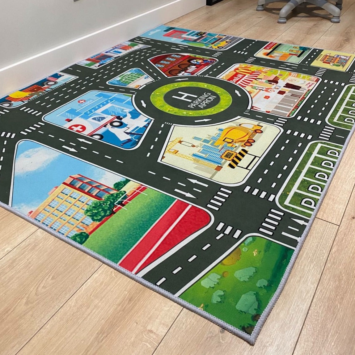 DYWAN do pokoju dziecięcego MAPA MIASTA