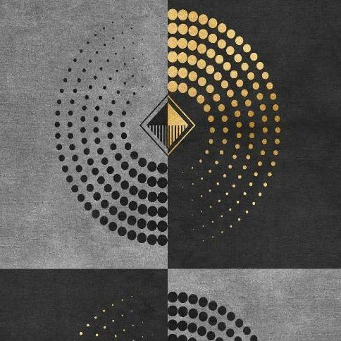 CHODNIK do przedpokoju, holu, korytarza antypoślizgowy, geometryczny wzór | Złote kręgi elegancji