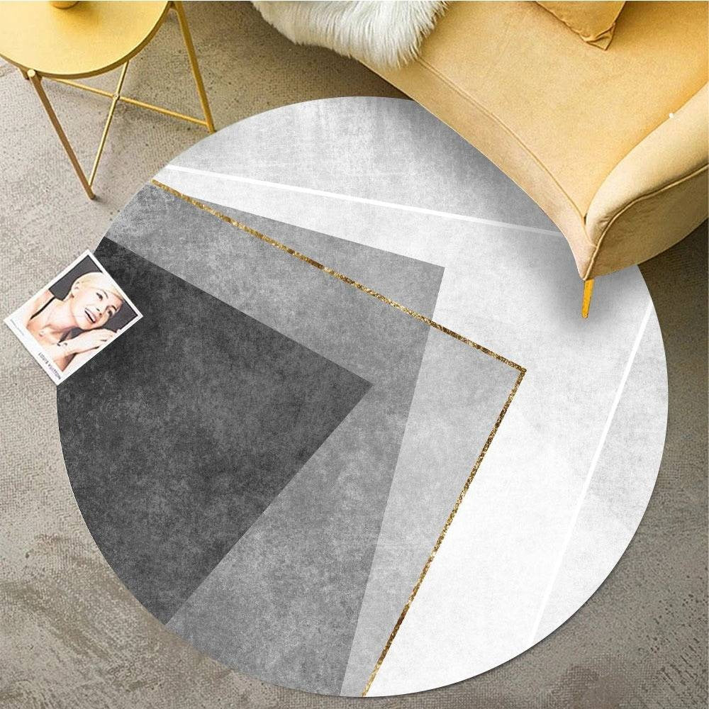 DYWAN OKRĄGŁY z geometrycznym wzorem