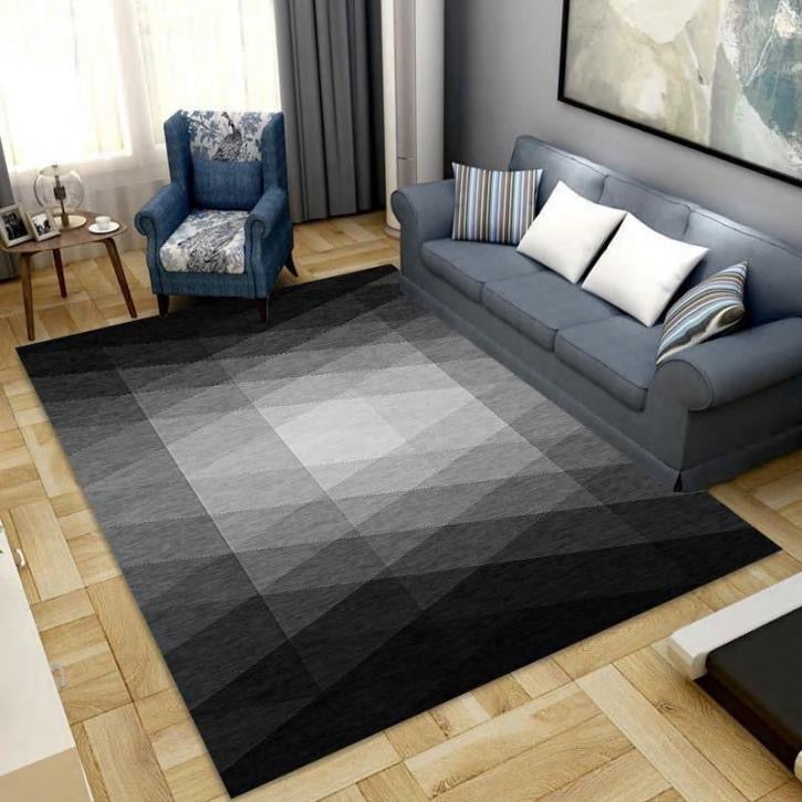 DYWAN z motywem geometrycznym TRÓJKĄTY OMBRE | Czarny