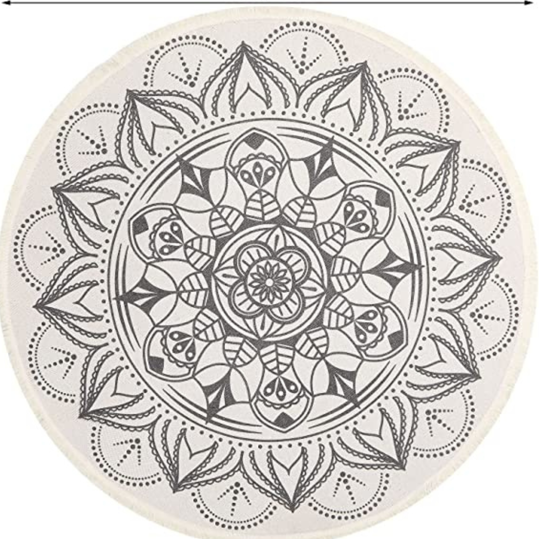DYWAN OKRĄGŁY ze wzorem w stylu BOHO