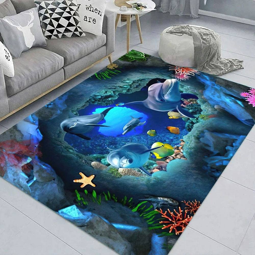 NOWOCZESNY DYWAN | Bajkowy motyw oceanu 3D