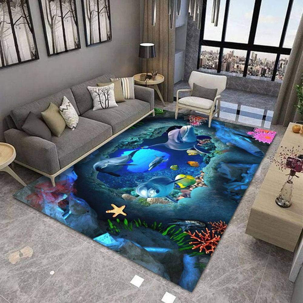 NOWOCZESNY DYWAN | Bajkowy motyw oceanu 3D