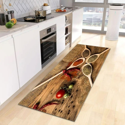 CHODNIK do kuchni, antypoślizgowy DREWNIANE ŁYŻKI 3D