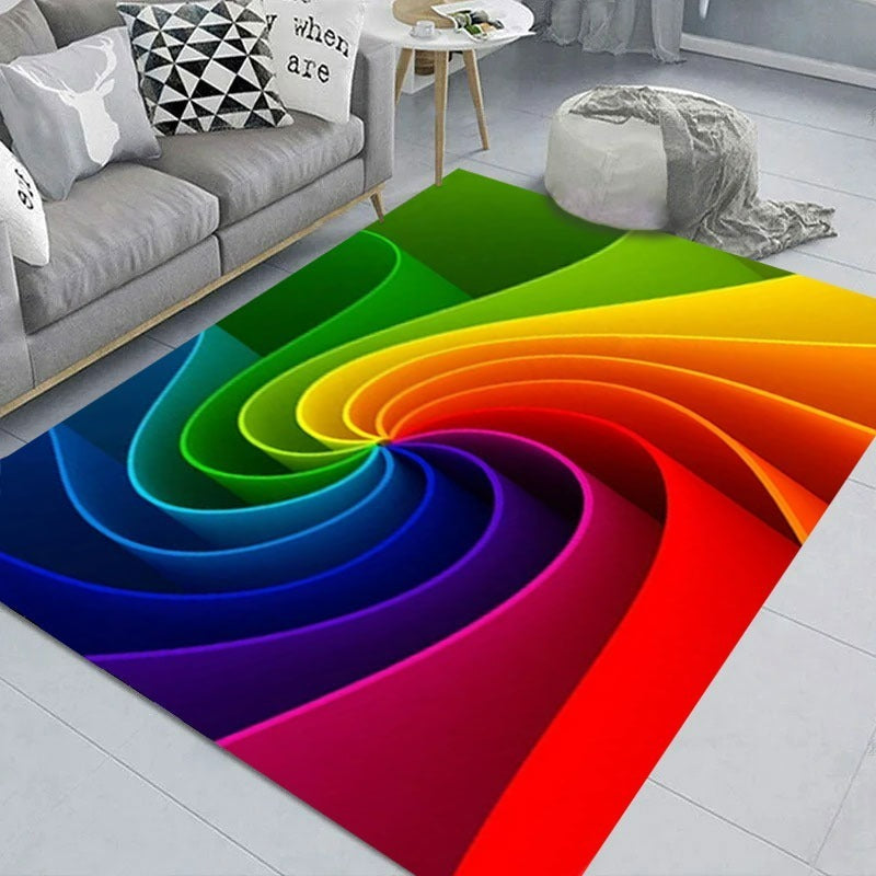 NOWOCZESNY DYWAN z efektem 3D kolorowy wir | RAINBOW