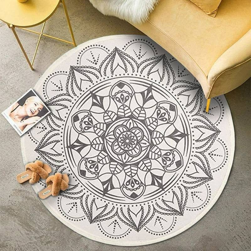 DYWAN OKRĄGŁY ze wzorem w stylu BOHO