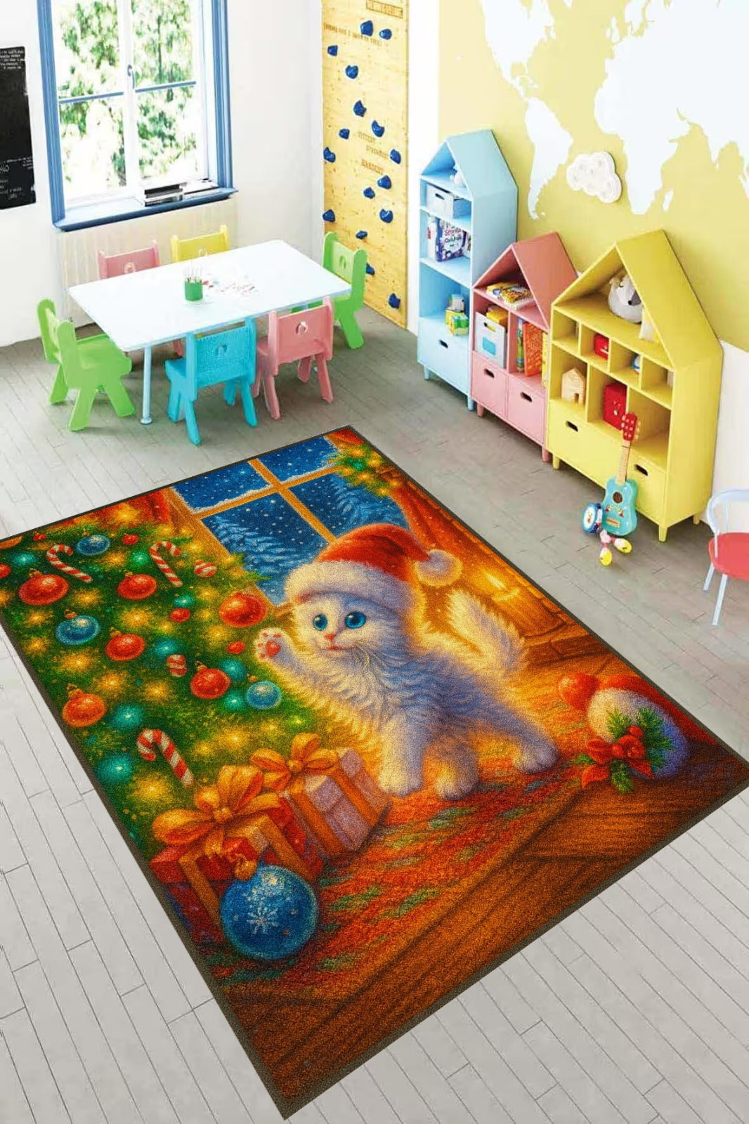 DYWAN z motywem świątecznym |Świąteczna Przygoda Małego Kotka