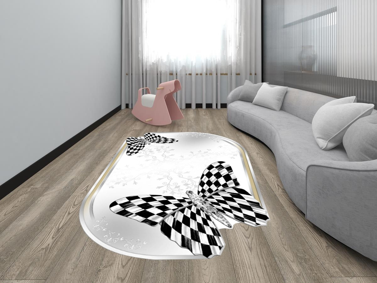 NOWOCZESNY DYWAN  dekoracyjny z motywem motyla