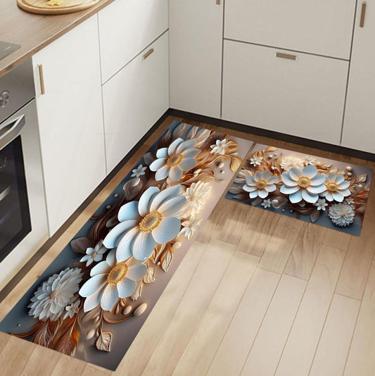 Chodnik do kuchni – antypoślizgowy | Kwiatowa harmonia 3D