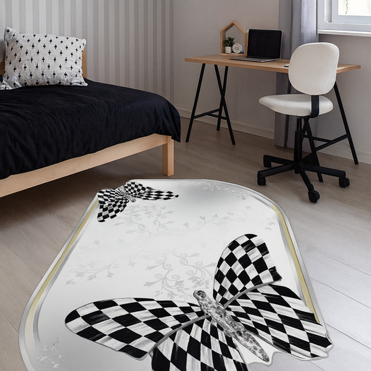 NOWOCZESNY DYWAN  dekoracyjny z motywem motyla