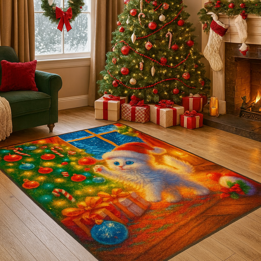 DYWAN z motywem świątecznym |Świąteczna Przygoda Małego Kotka