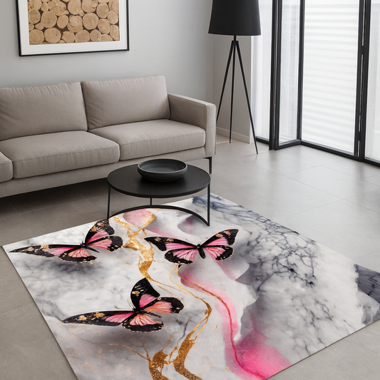 Nowoczesny dywan inspirowany naturą | Butterfly Gold Marble