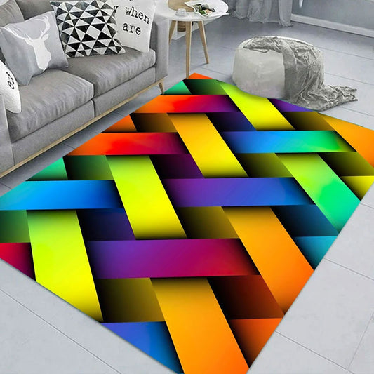 DYWAN z kolorowym wzorem w efekcie 3D | RAINBOW COLORS