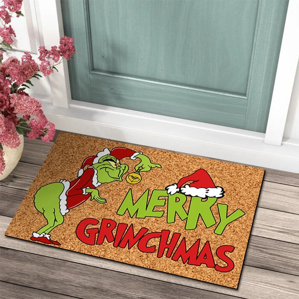 Mały dywanik, chodnik z motywem świątecznym | Merry Grinchmas