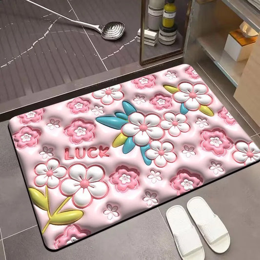 DYWANIK ŁAZIENKOWY szybkoschnący, chłonny, antypoślizgowy | RÓŻOWY Z EFEKTEM 3D